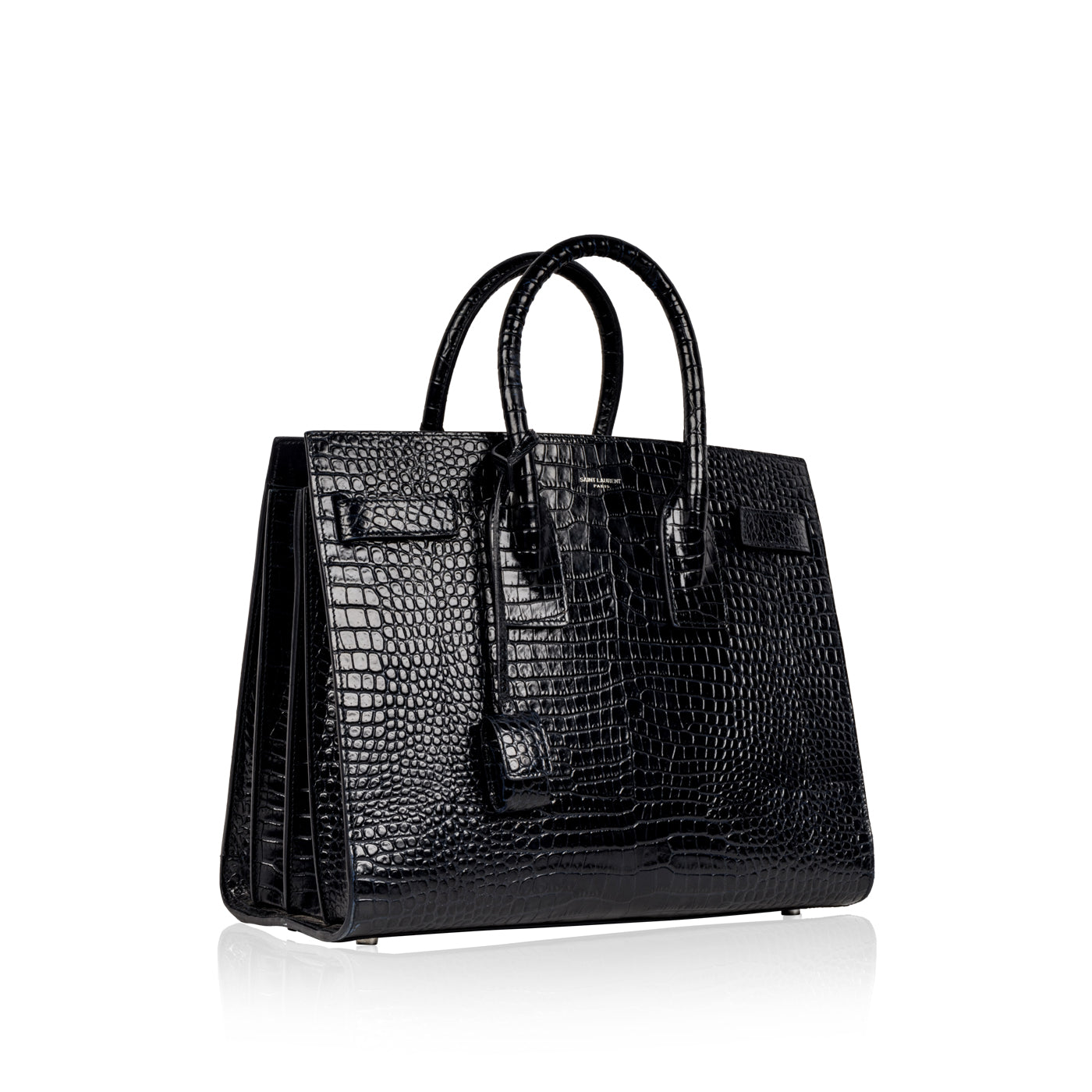 YSL Saint Laurent Sac De Jour Croc Crossbody Bag Small Embossed
