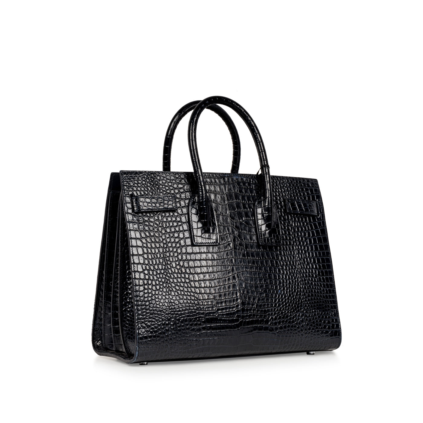 YSL Saint Laurent Sac De Jour Croc Crossbody Bag Small Embossed