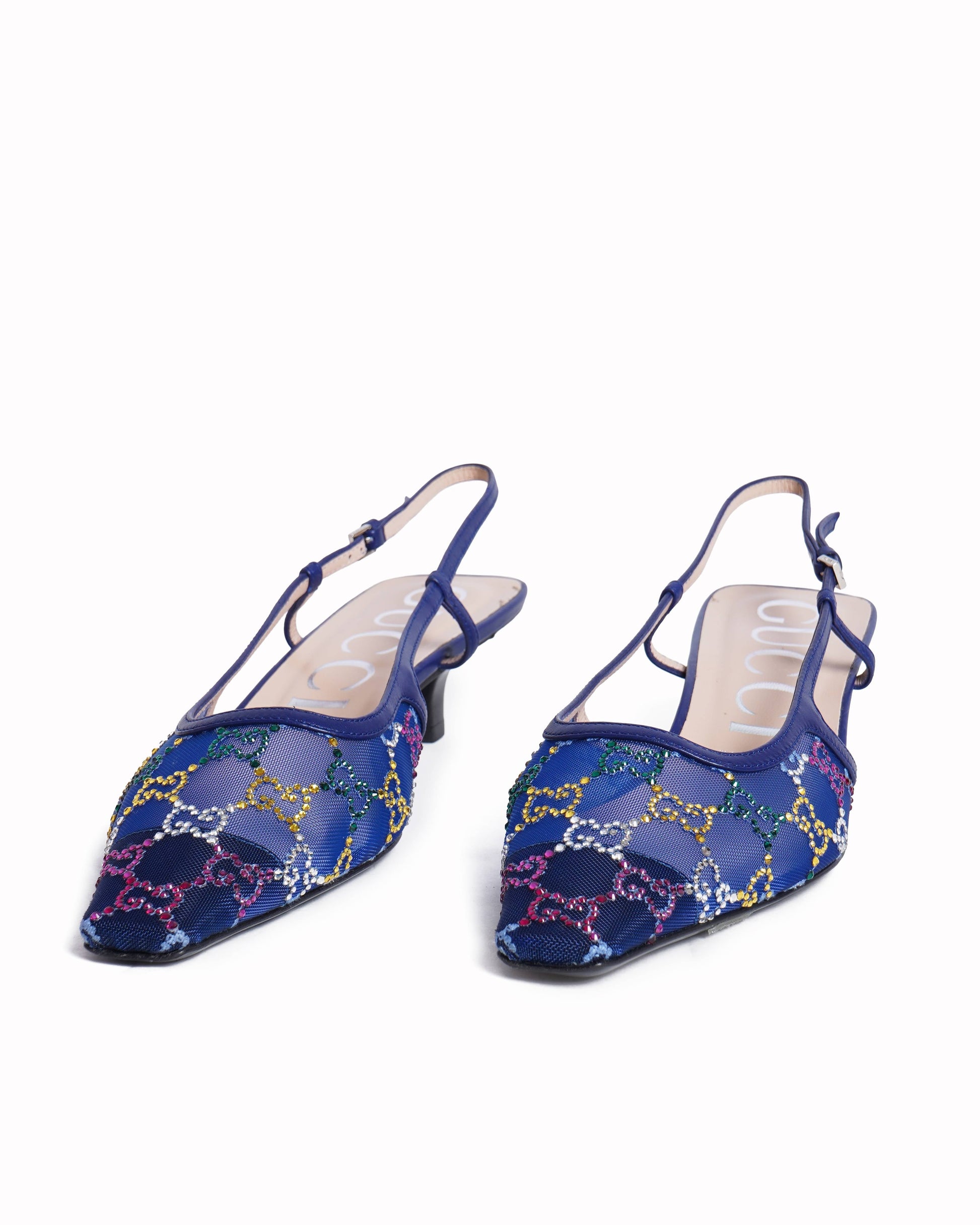 Gucci Crystal GG Monogram Slingback Pumps