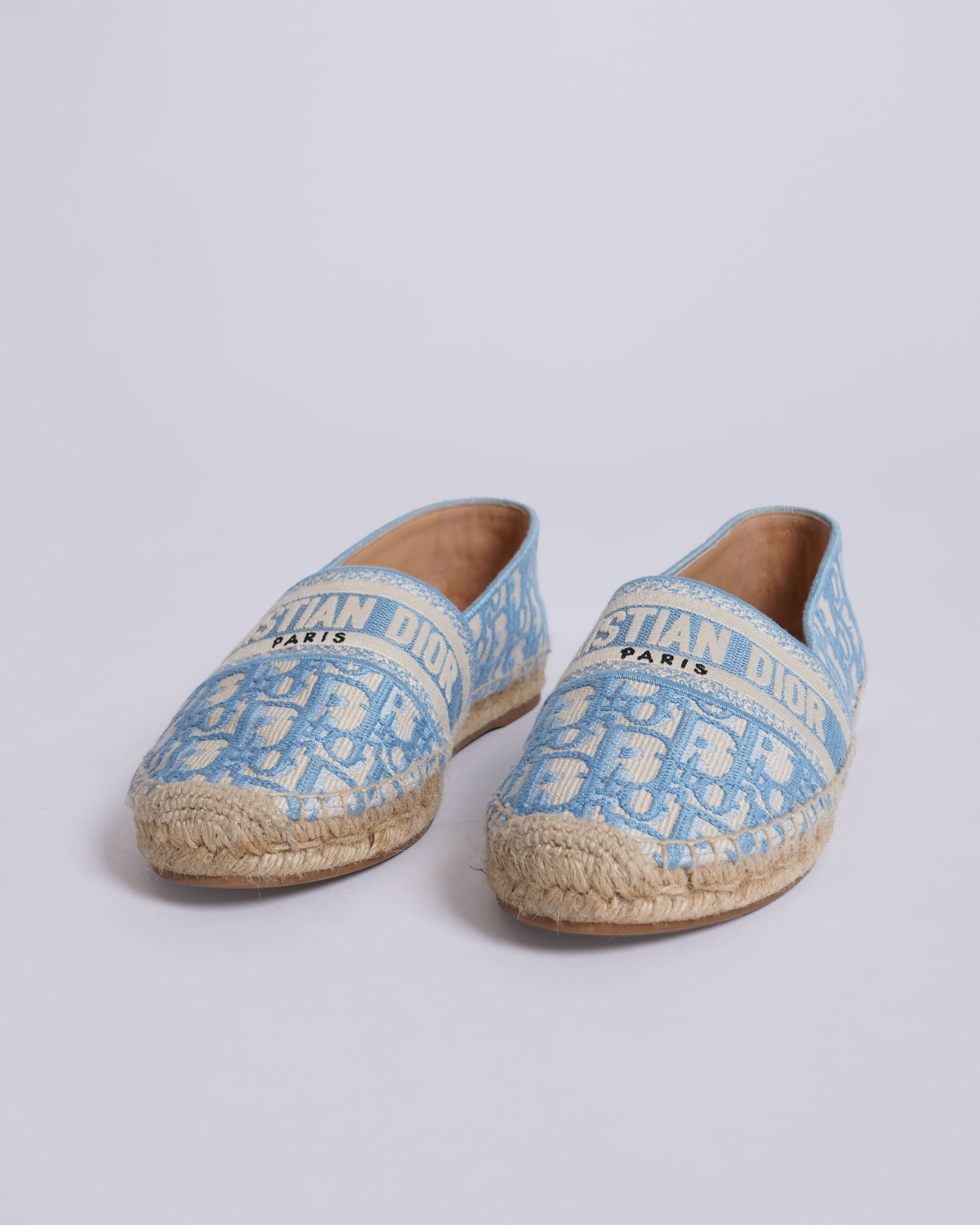 Dior Shoe Christian Women's iviera Granville Espadrille In Cotton Embroidered Shoes