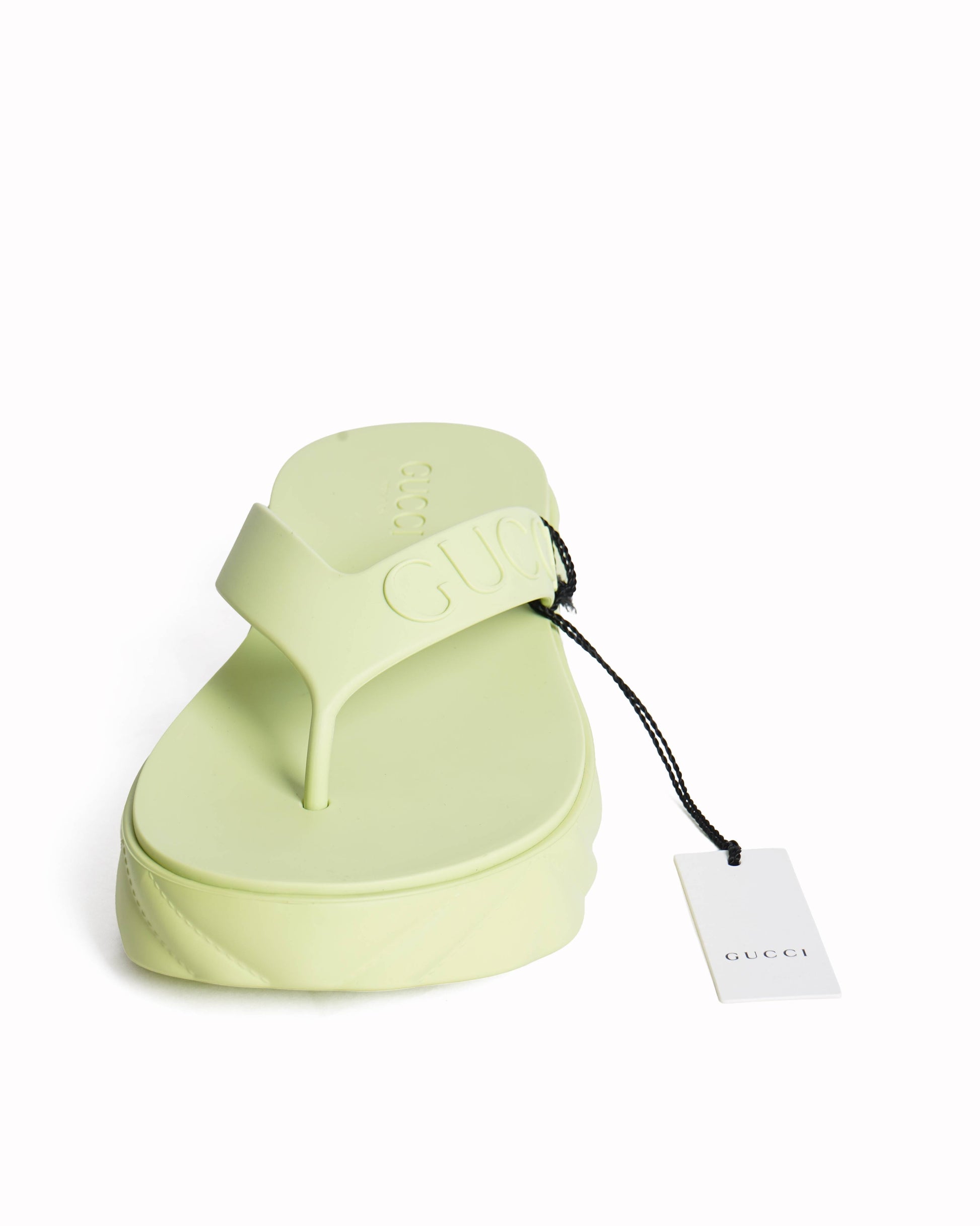 New Gucci neon lime green platform Sandals