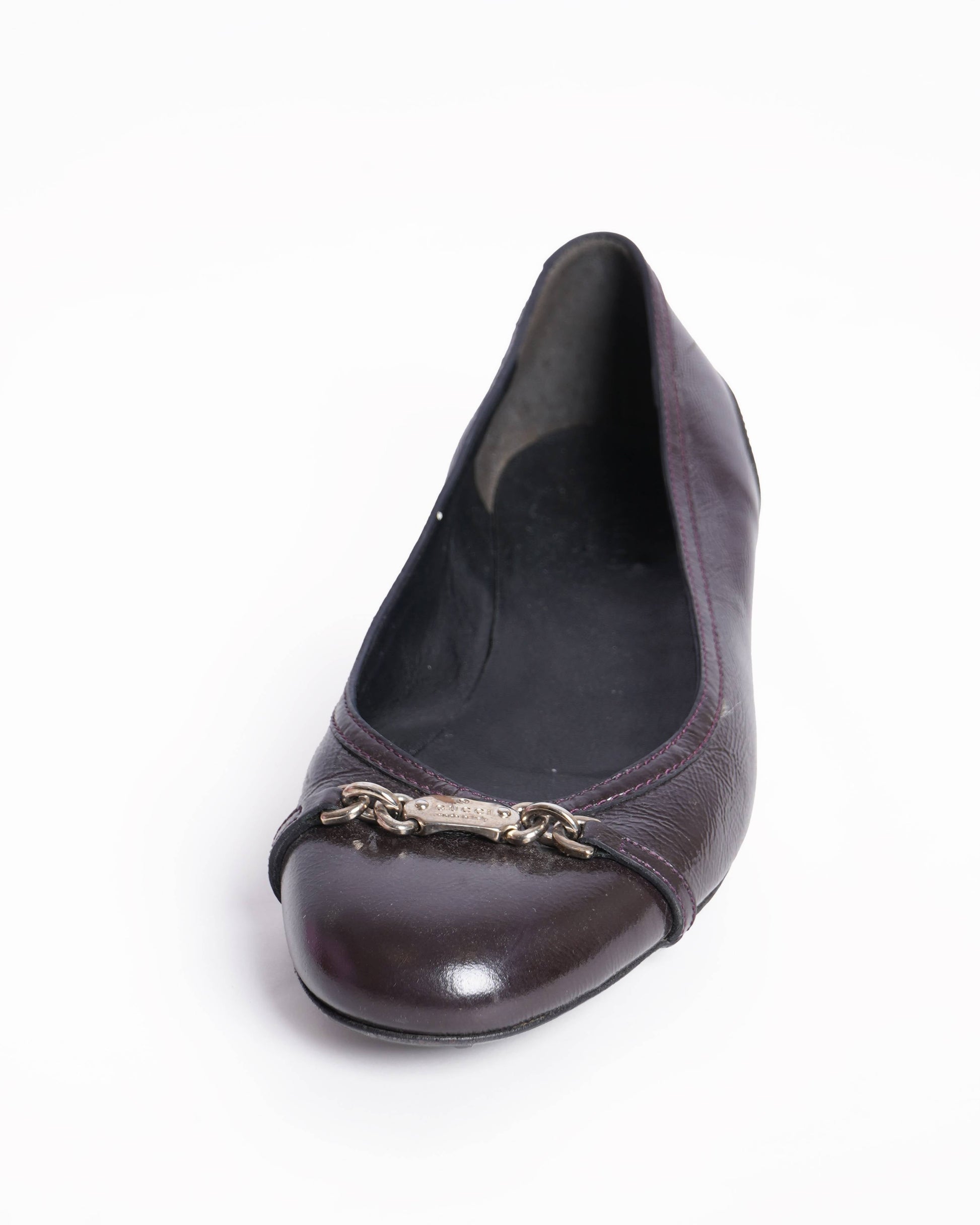 Gucci brown leather ballet flats
