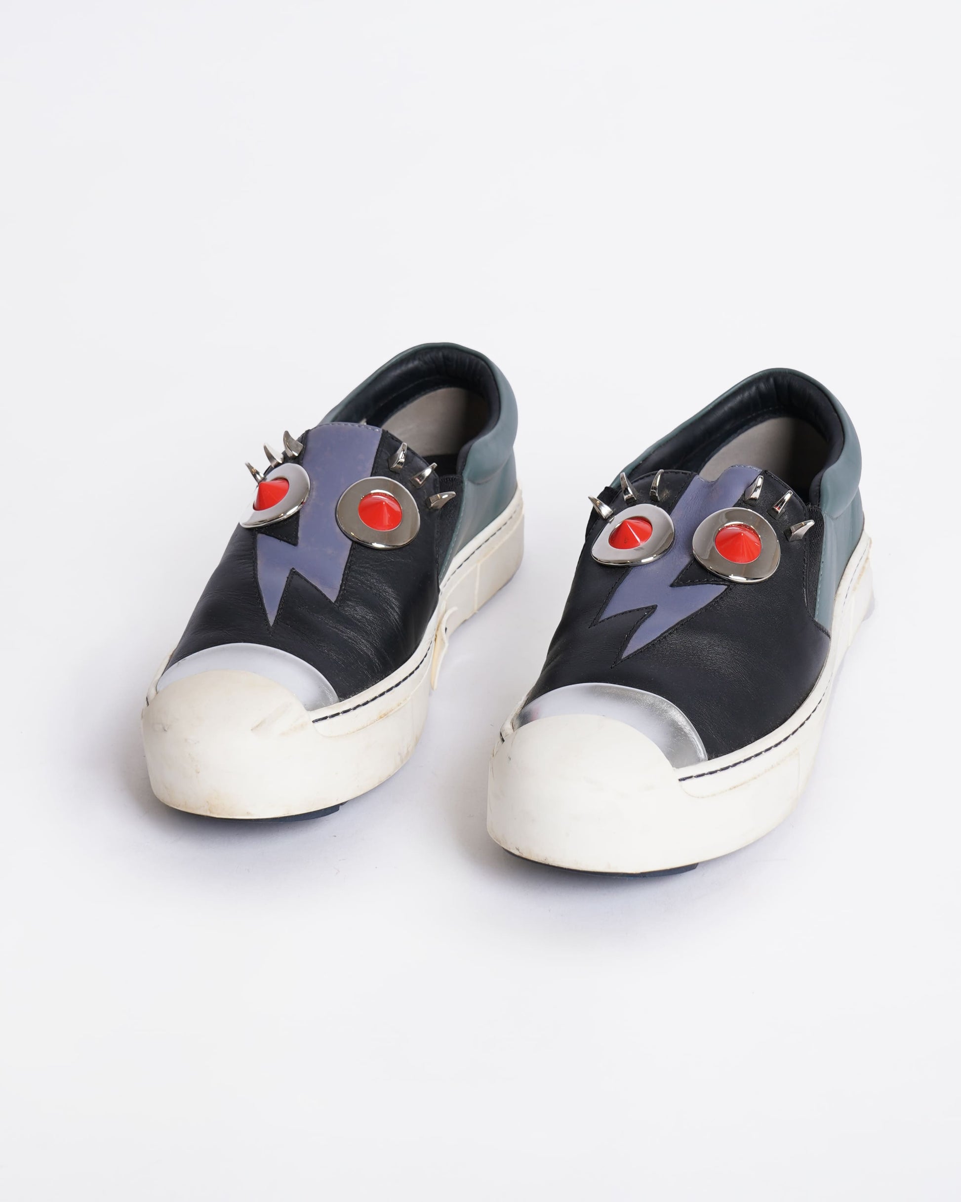Fendi Shoe monster slip on sneakers Leather Black Shoes