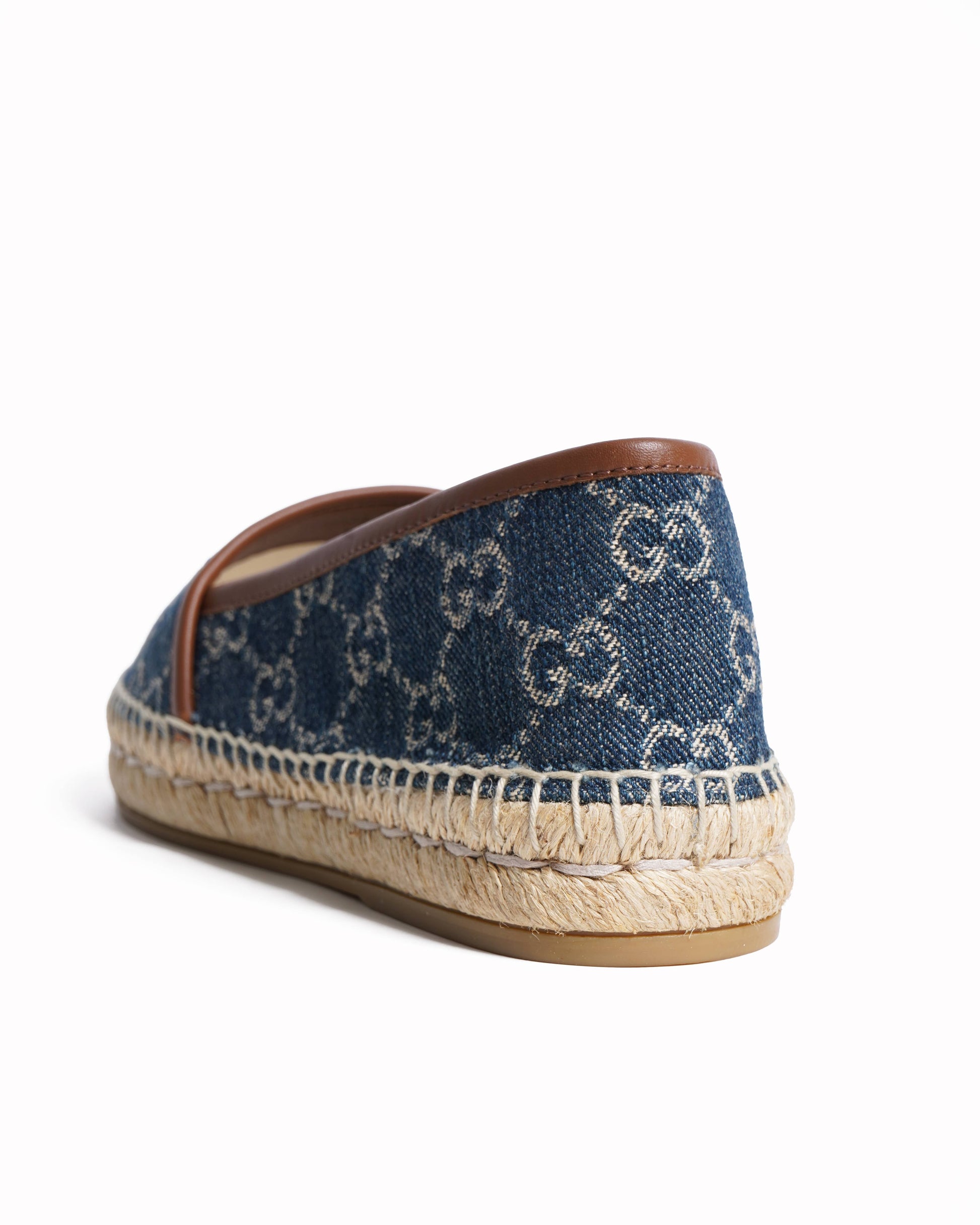Gucci pilar espadrilles in blue jacquard denim