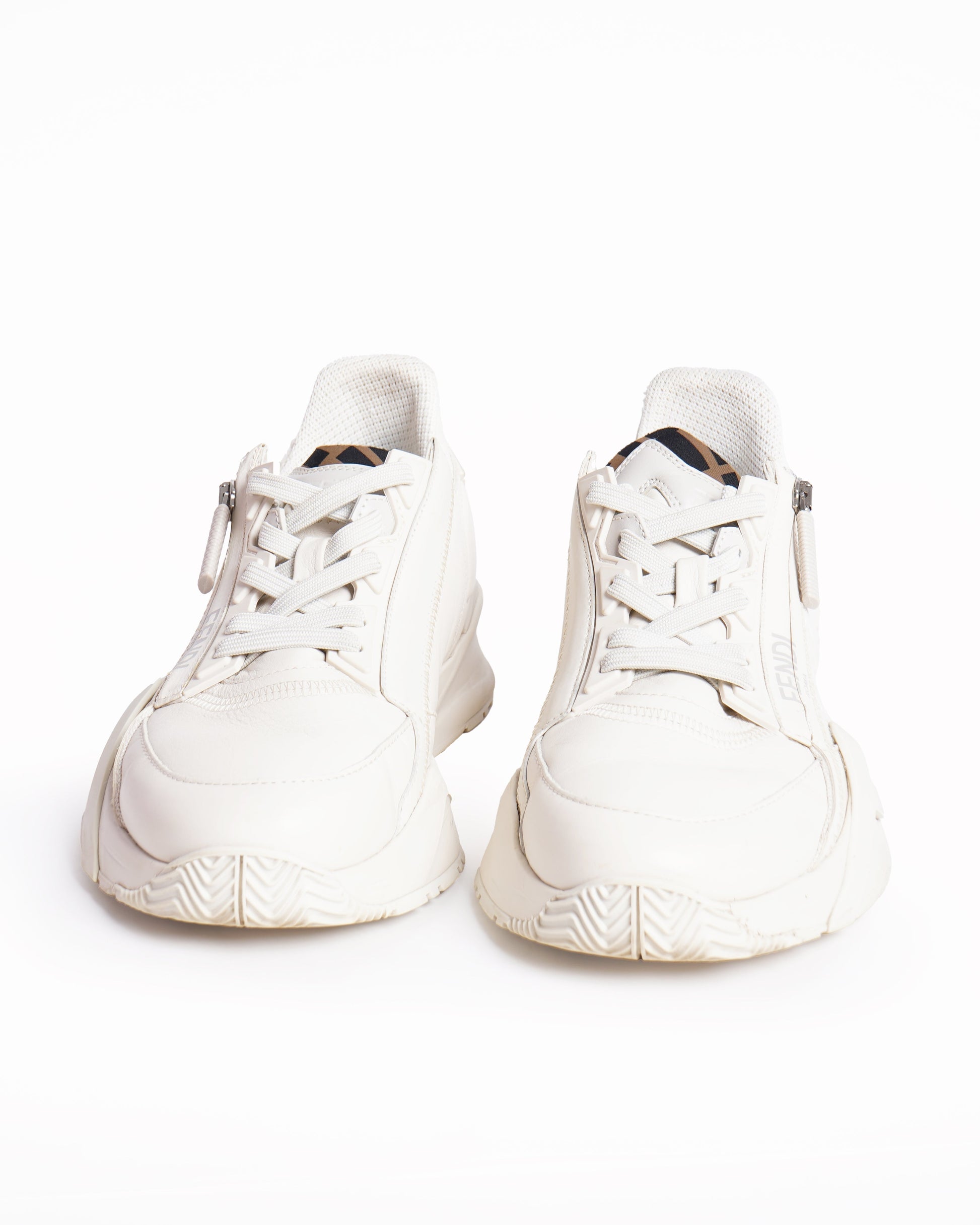 Fendi Shoe Flow Sneakers In Low Top Leather White Shoes
