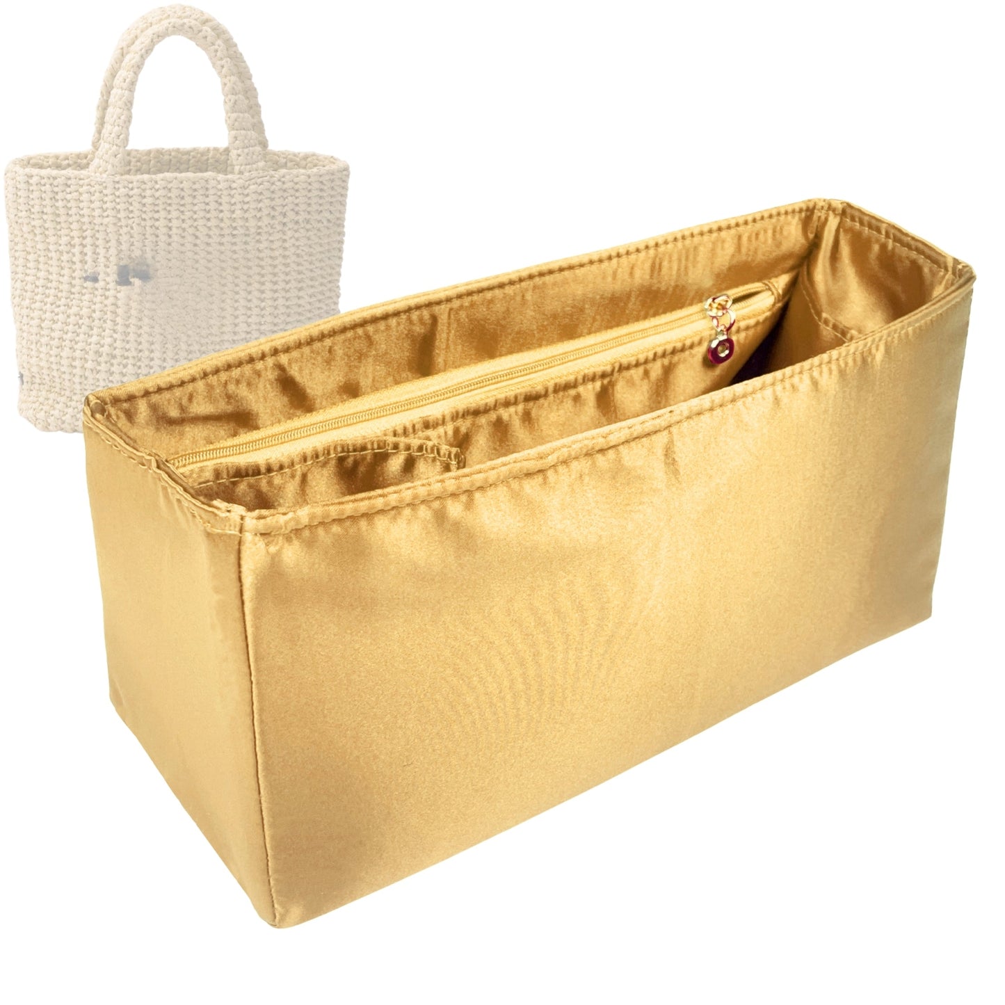 Prada Tote Bag Organizer for Crochet , Bag Insert Small Zip