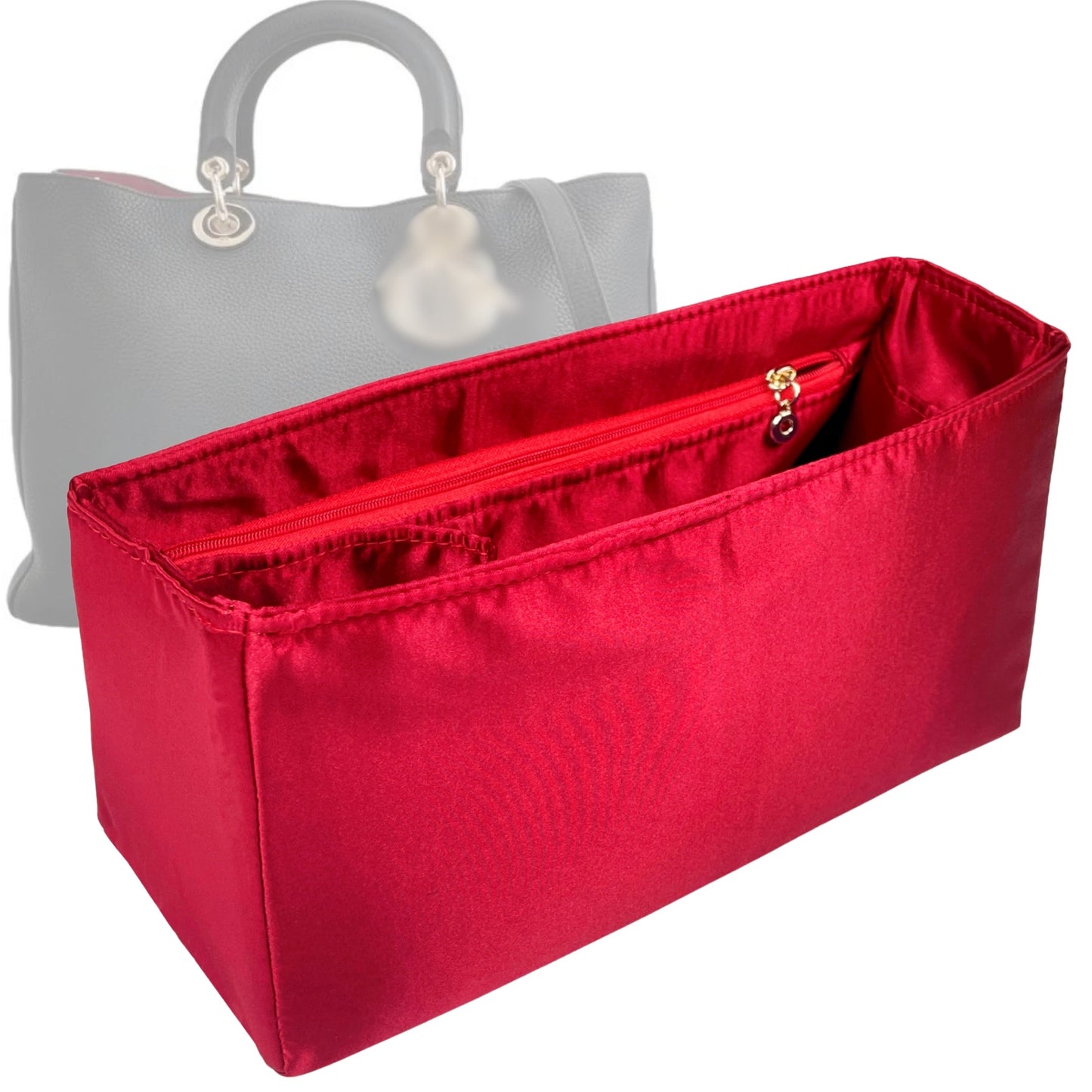 Dior Handbag Organizer for issimo Bag, Bag Insert Silk, Small Zip Zip And Open