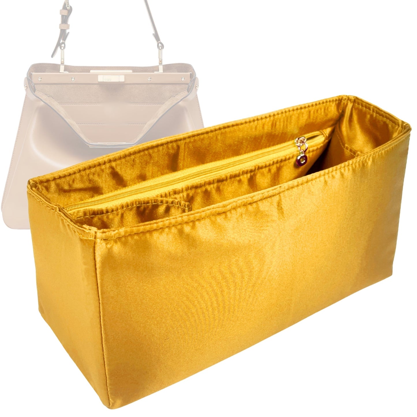 Fendi Handbag Organizer for Peekaboo X-Lite , Bag Insert Large Trapezoid Shape Wi