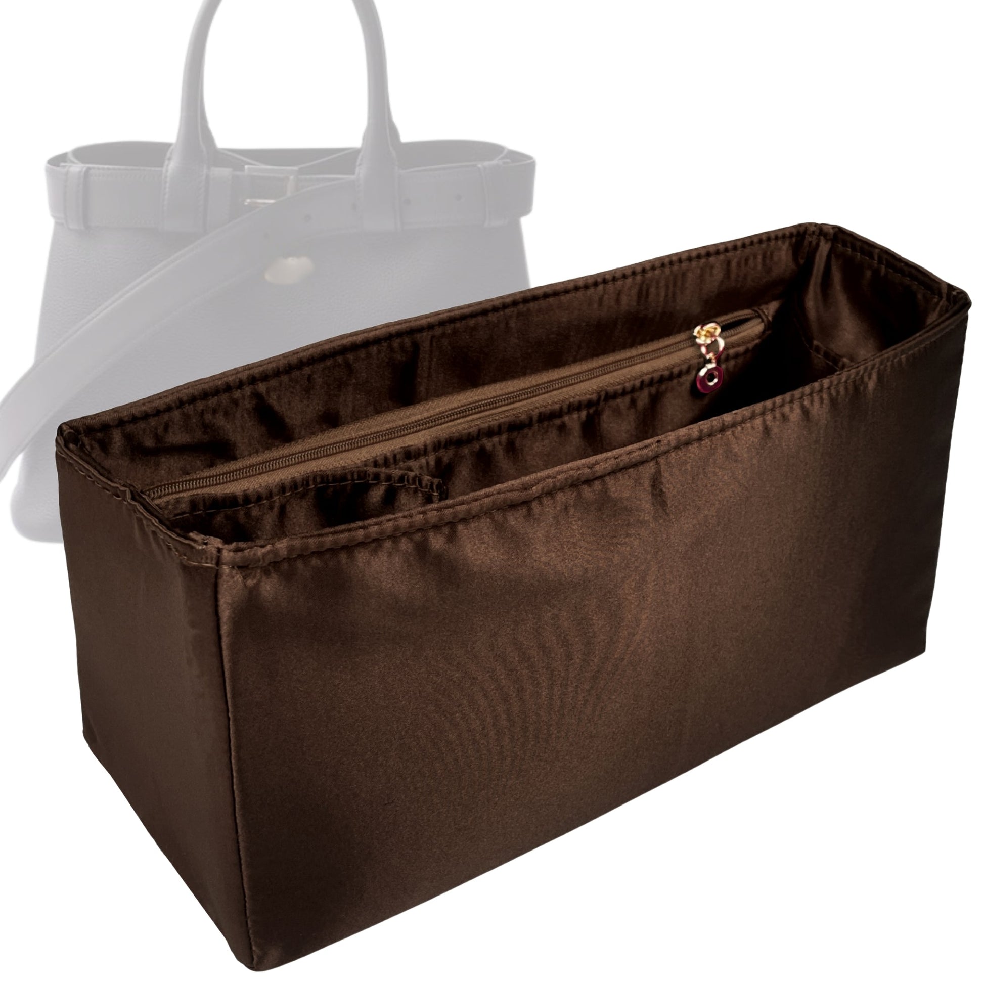 Prada Handbag Organizer for Buckle with belt, Bag Insert Leather Large Insert Silk Trapezoid