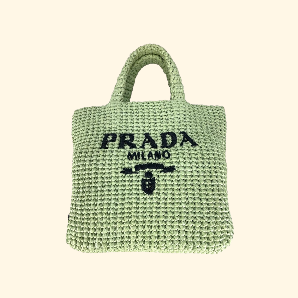 Prada Tote Raffia Mini Tote Bag
