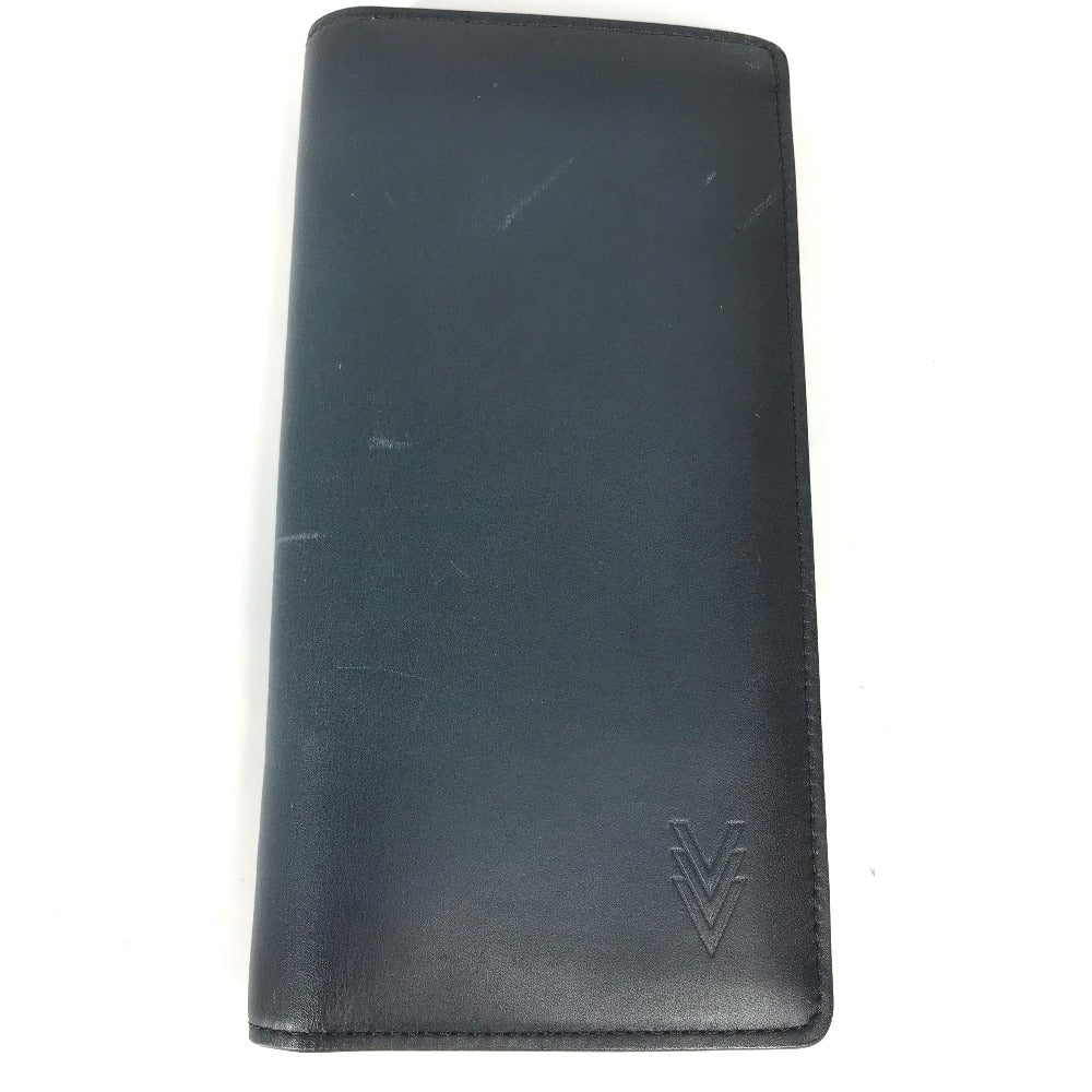 Louis Vuitton Long Purse M41899 Cuir Ombre Leather Navy Wallet Case