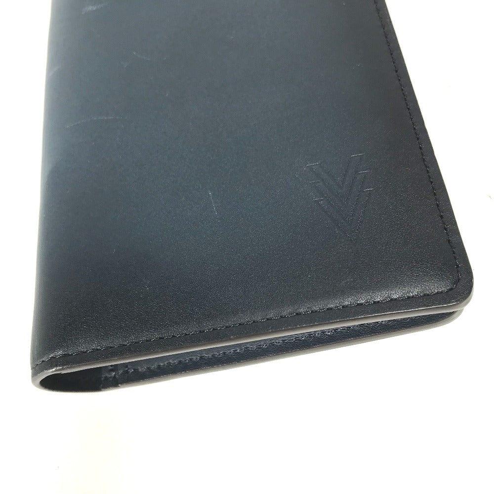 Louis Vuitton Long Purse M41899 Cuir Ombre Leather Navy Wallet Case