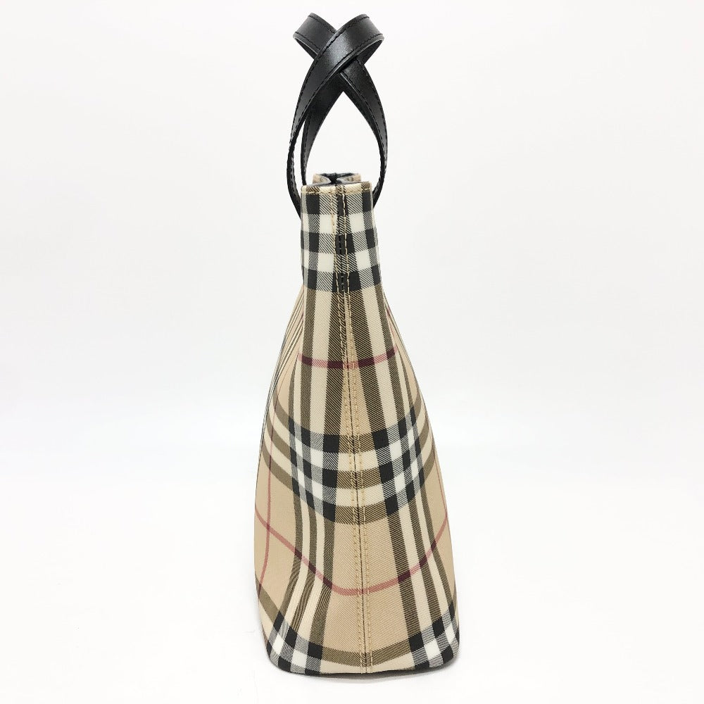 Burberry Pvc Check Women Handbag Leather Beige Travel Bag