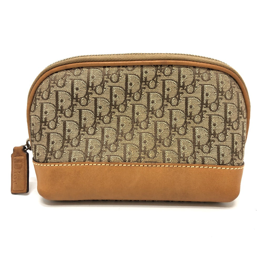 Dior Accessory Pouch Trotter Women Handbag Canvas Beige Travel Bag