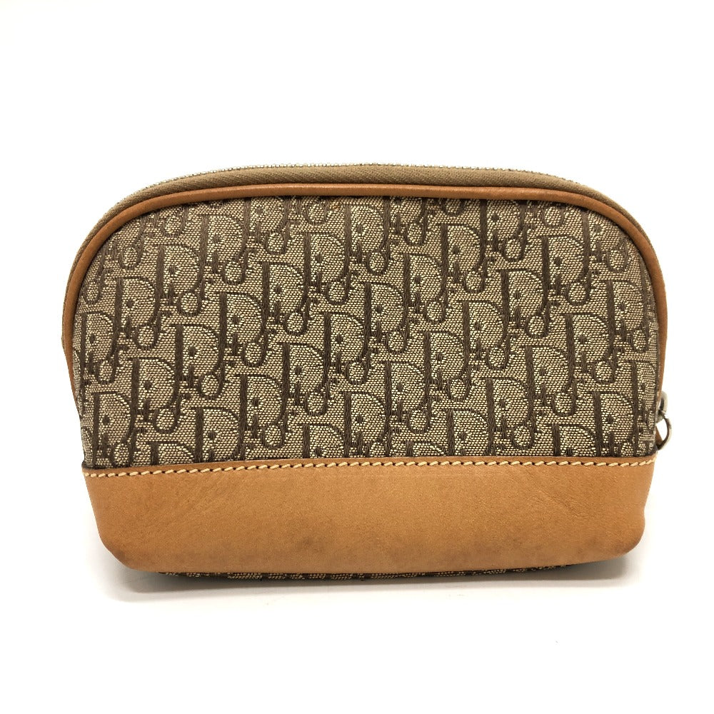 Dior Accessory Pouch Trotter Women Handbag Canvas Beige Travel Bag
