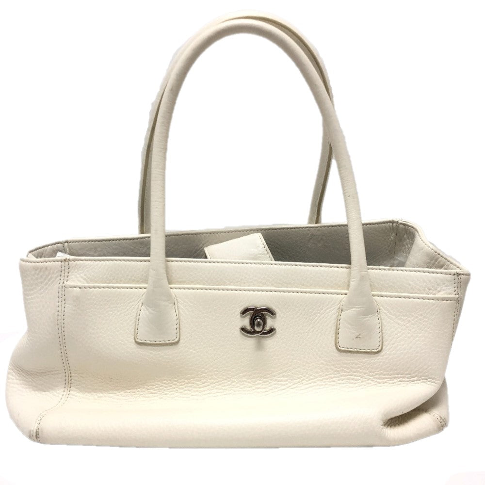 Chanel Executive White Leather Tote Bag