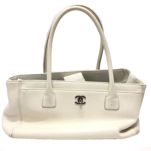 Chanel Executive White Leather Tote Bag