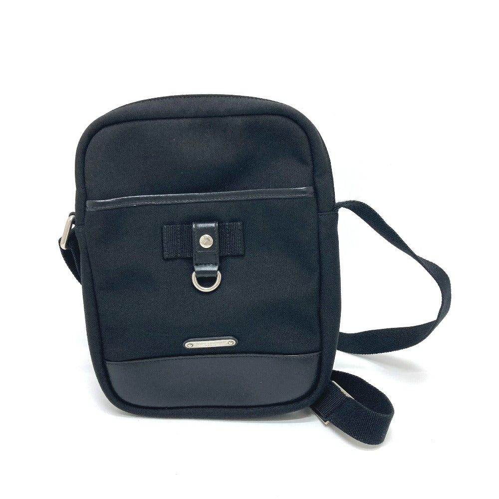 Saint Paris Shoulder Bag Logo Plate Women Leather Canvas