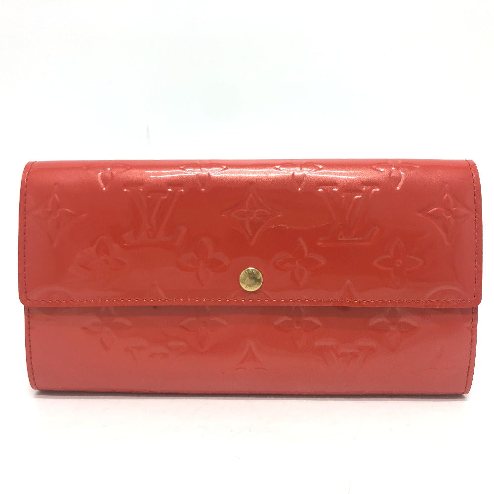 Louis Vuitton Long Purse M93634 Vernis Portefeuille Monogram Orange Wallet Case