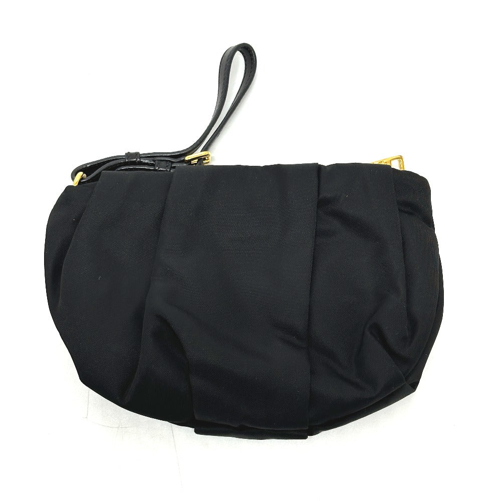 Accessory Pouch Logo Ribbon Women Handbag Leather Nylon Travel Bag