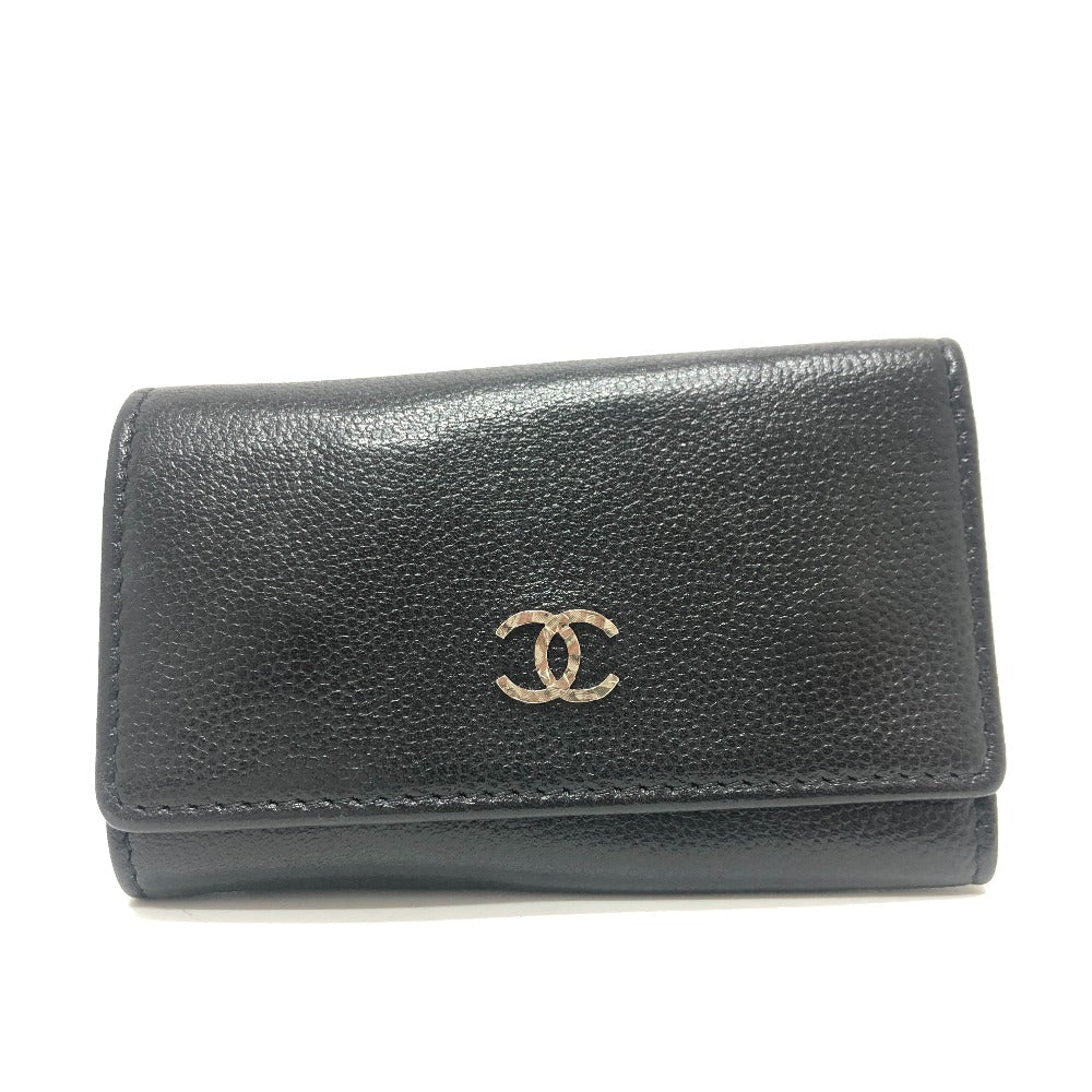 Chanel holder Soft caviar skin Brilliant COCO Black Wallet Case