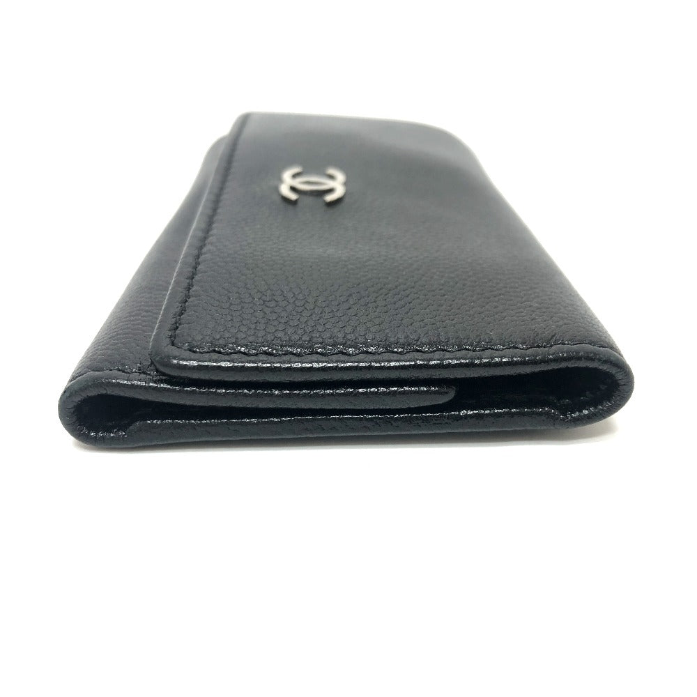 Chanel holder Soft caviar skin Brilliant COCO Black Wallet Case