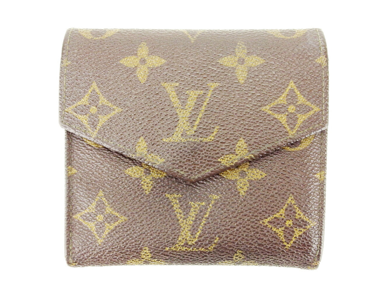 Louis Vuitton Bifold M61660 Portonebi old Brown Beige Gold Wallet Case T10339