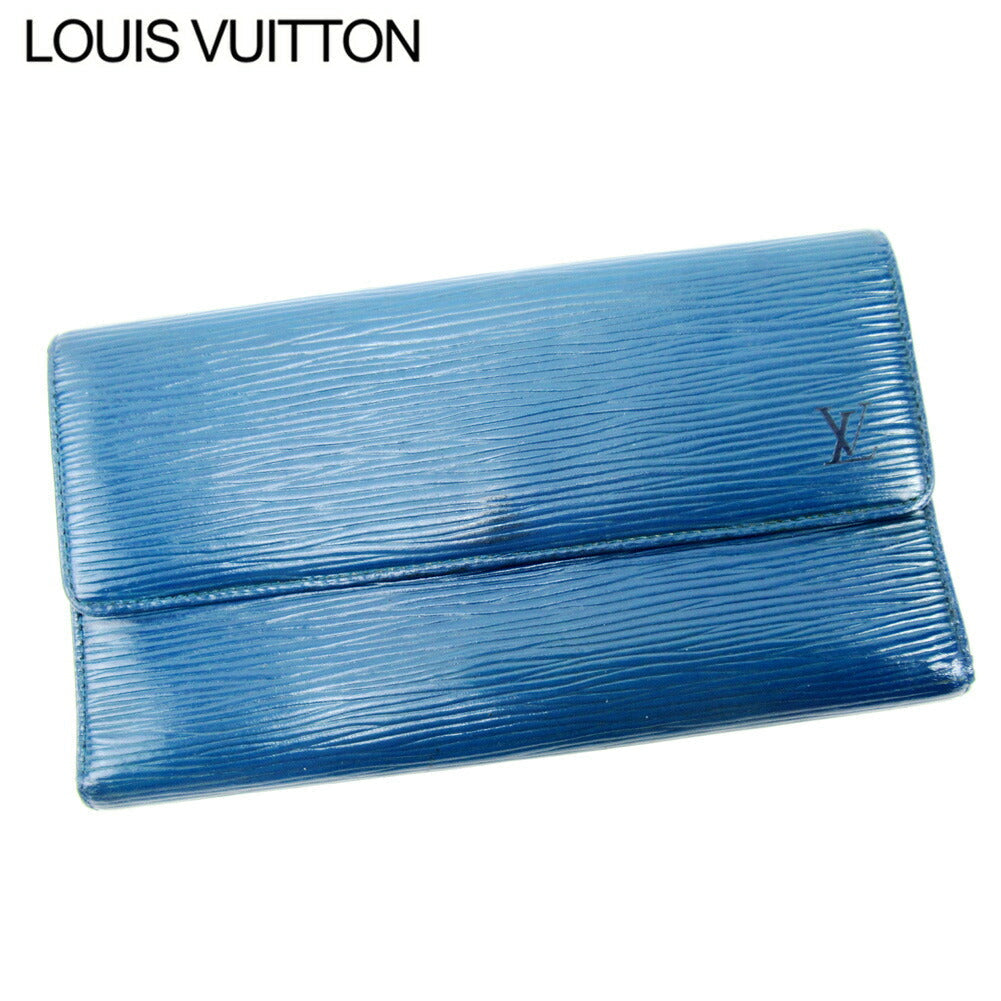 Louis Vuitton Long Purse M63385 Porte Tresor Blue Wallet Case T10457