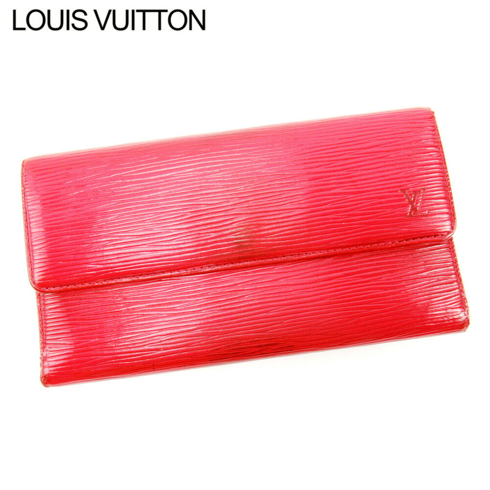 Louis Vuitton Long Purse M6338E Porte Tresor Red Wallet Case