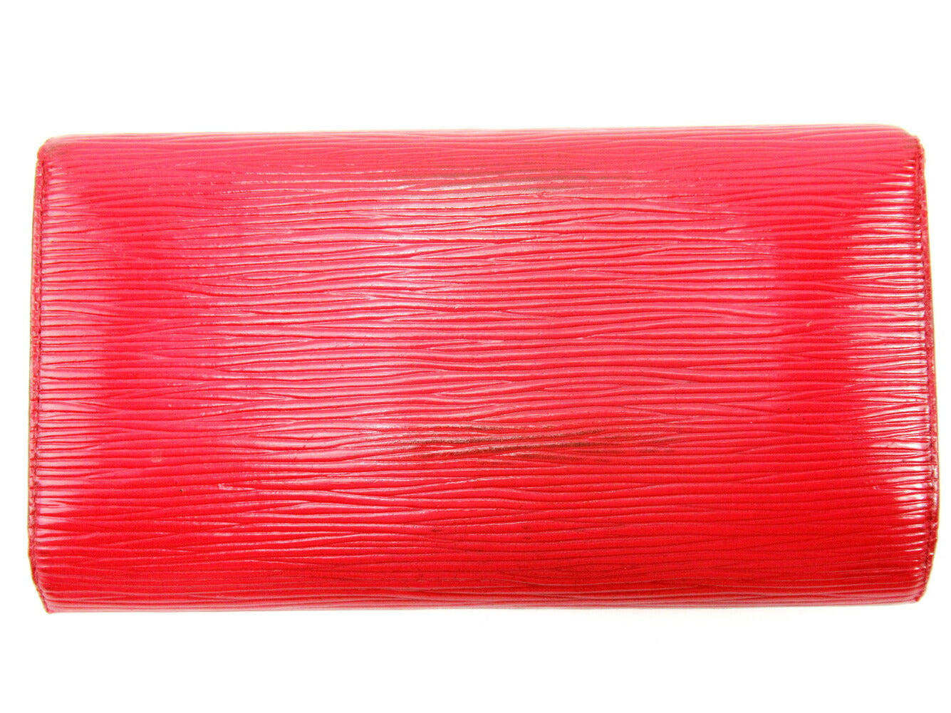 Louis Vuitton Long Purse M6338E Porte Tresor Red Wallet Case