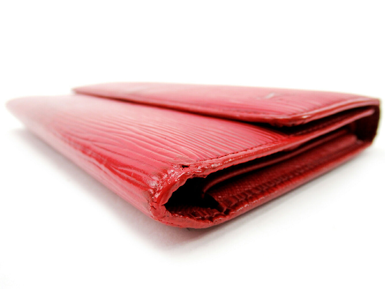 Louis Vuitton Long Purse M6338E Porte Tresor Red Wallet Case