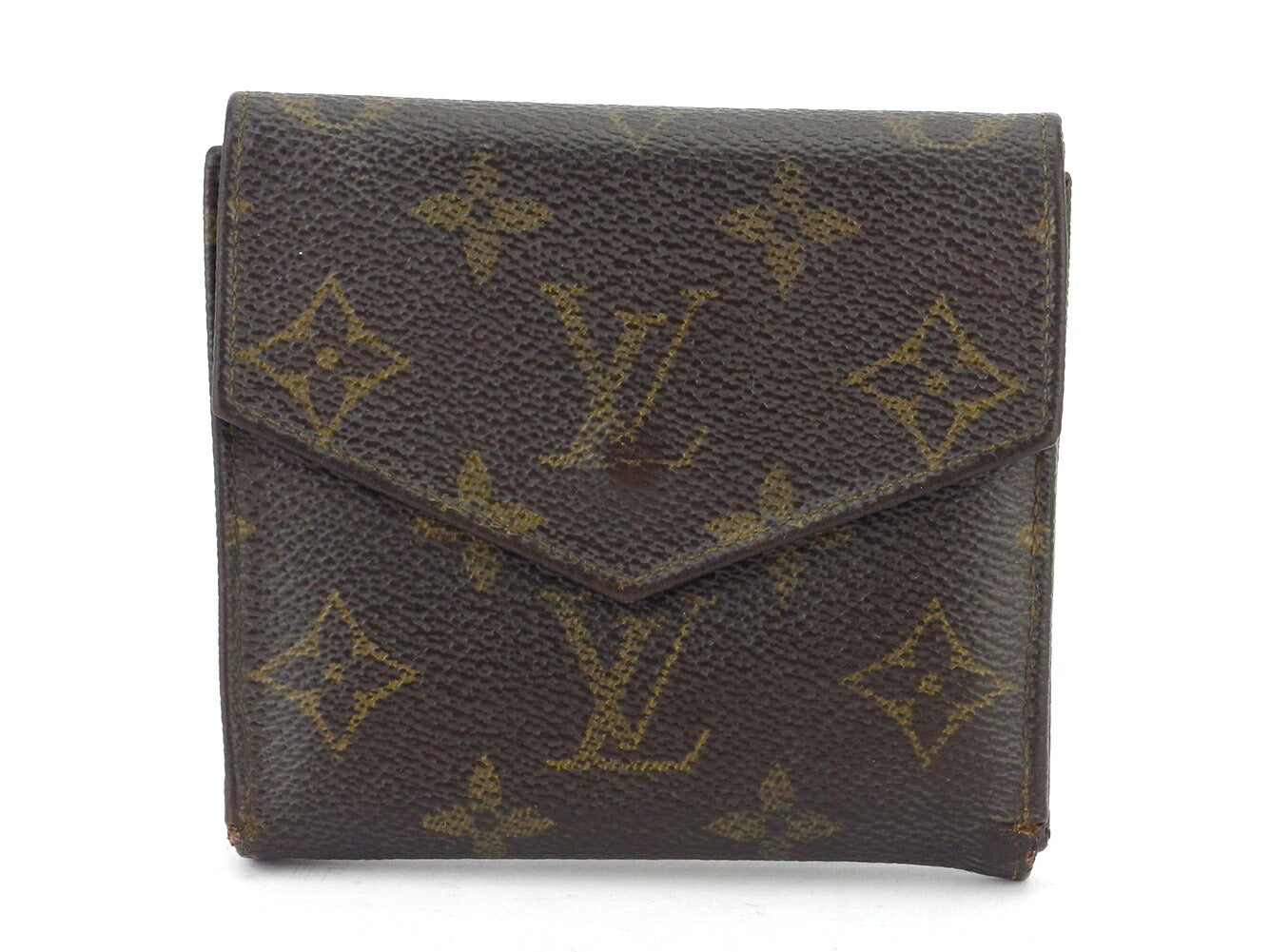 Louis Vuitton Bifold M61660 Portonebi old Brown Beige Gold Wallet Case T10540