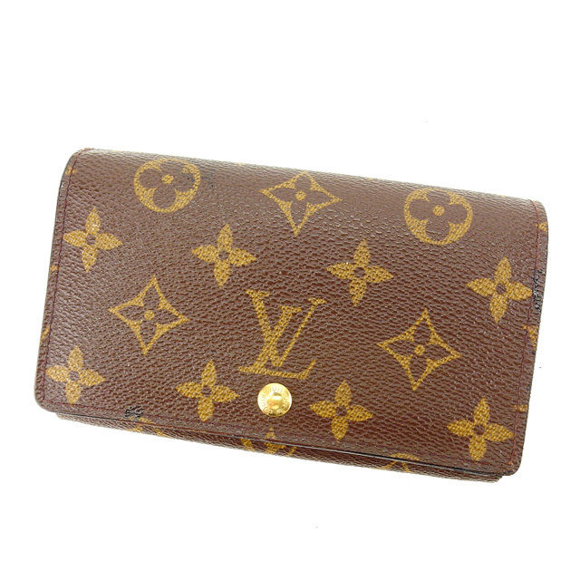 Louis Vuitton Long Purse M61730 PVCx Portonebi Leather Brown Wallet Case