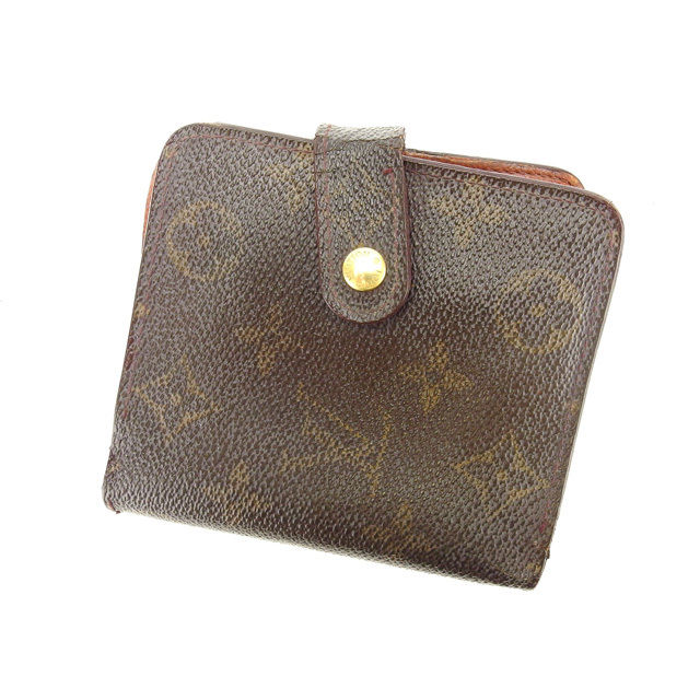 Louis Vuitton Bifold M61667 Compact zip Brown Wallet Case