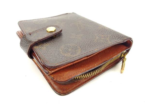 Louis Vuitton Bifold M61667 Compact zip Brown Wallet Case