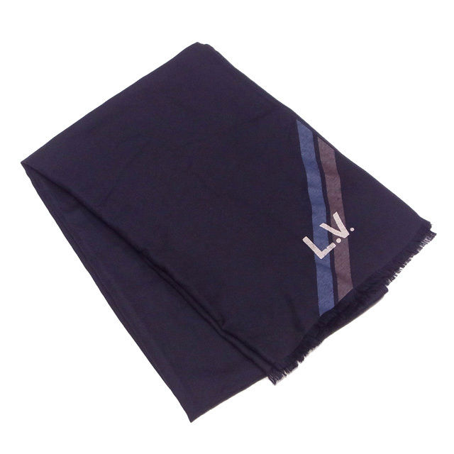 Louis Vuitton Scarf x Stall Black Beige Blue