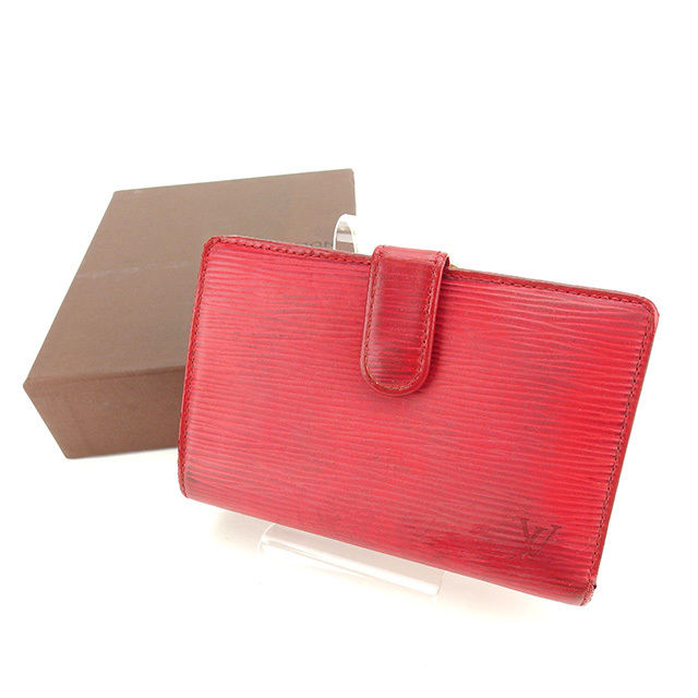 Louis Vuitton Bifold M63247 Castilian Portonevie Vienova Red Wallet Case T13890