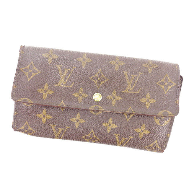 Louis Vuitton Long Purse M61215 Porte Tresor Monogram Canvas Brown Wallet Case