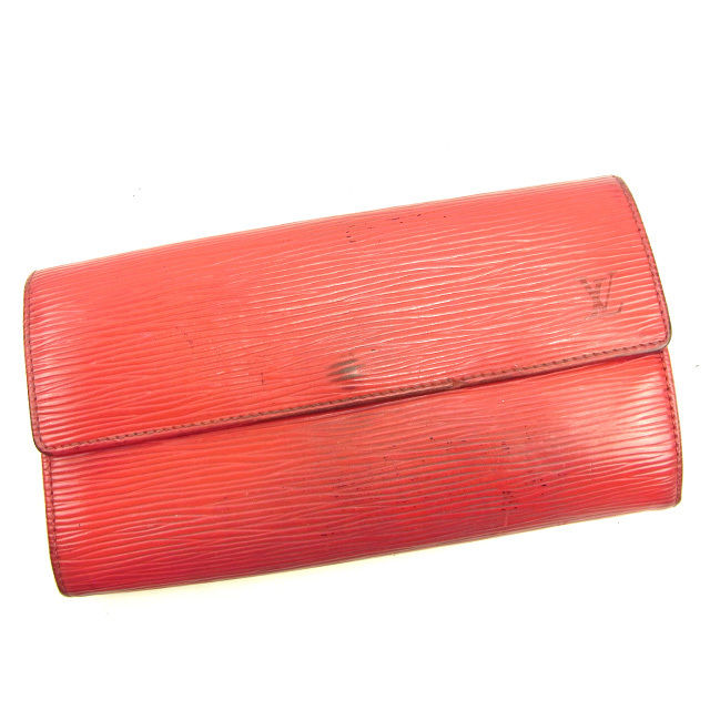 Louis Vuitton Long Purse M63577 Castilian Pochette Red Wallet Case T14205