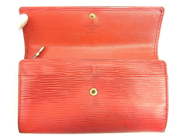 Louis Vuitton Long Purse M63577 Castilian Pochette Red Wallet Case T14205