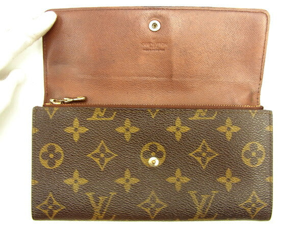 Louis Vuitton Long Purse M61724 Pochette Porto Brown Wallet Case T14876