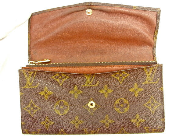 Louis Vuitton Long Purse M61724 PVCx Former Leather Brown Wallet Case