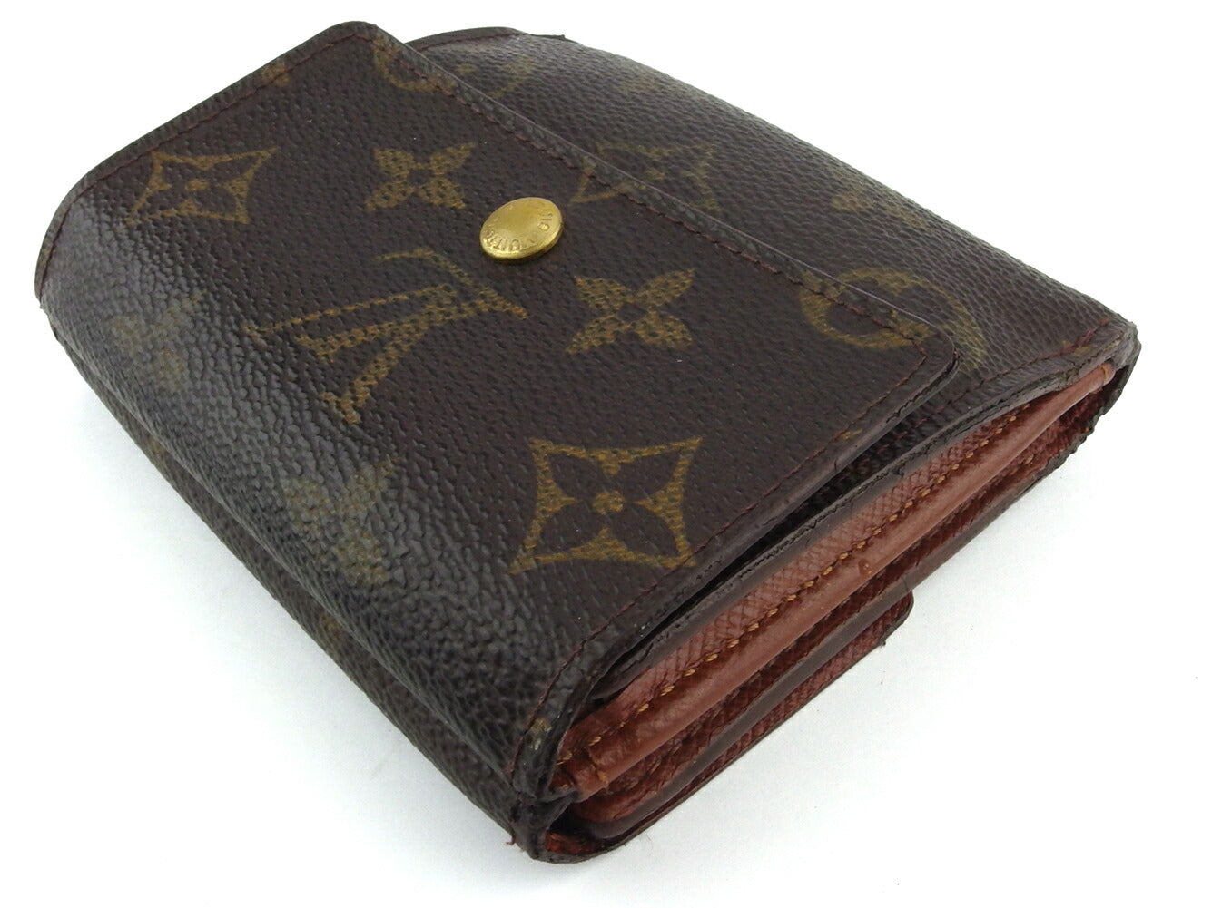 Louis Vuitton Bifold M61652 Porte Monnaie Billets Brown Beige Gold Wallet Case T18039