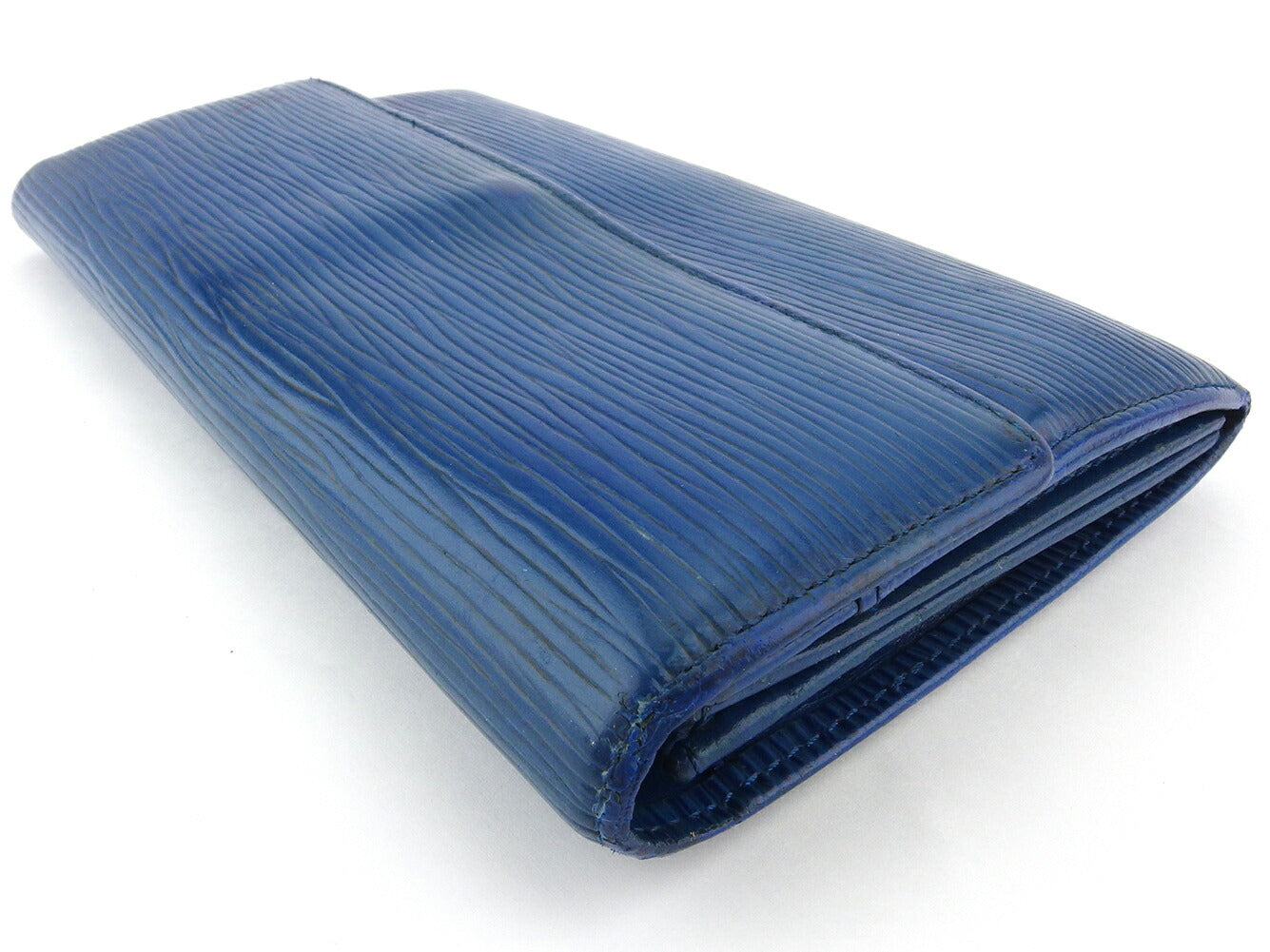 Louis Vuitton Long Purse M63575 Pochette Porto Blue Gold Wallet Case T18179