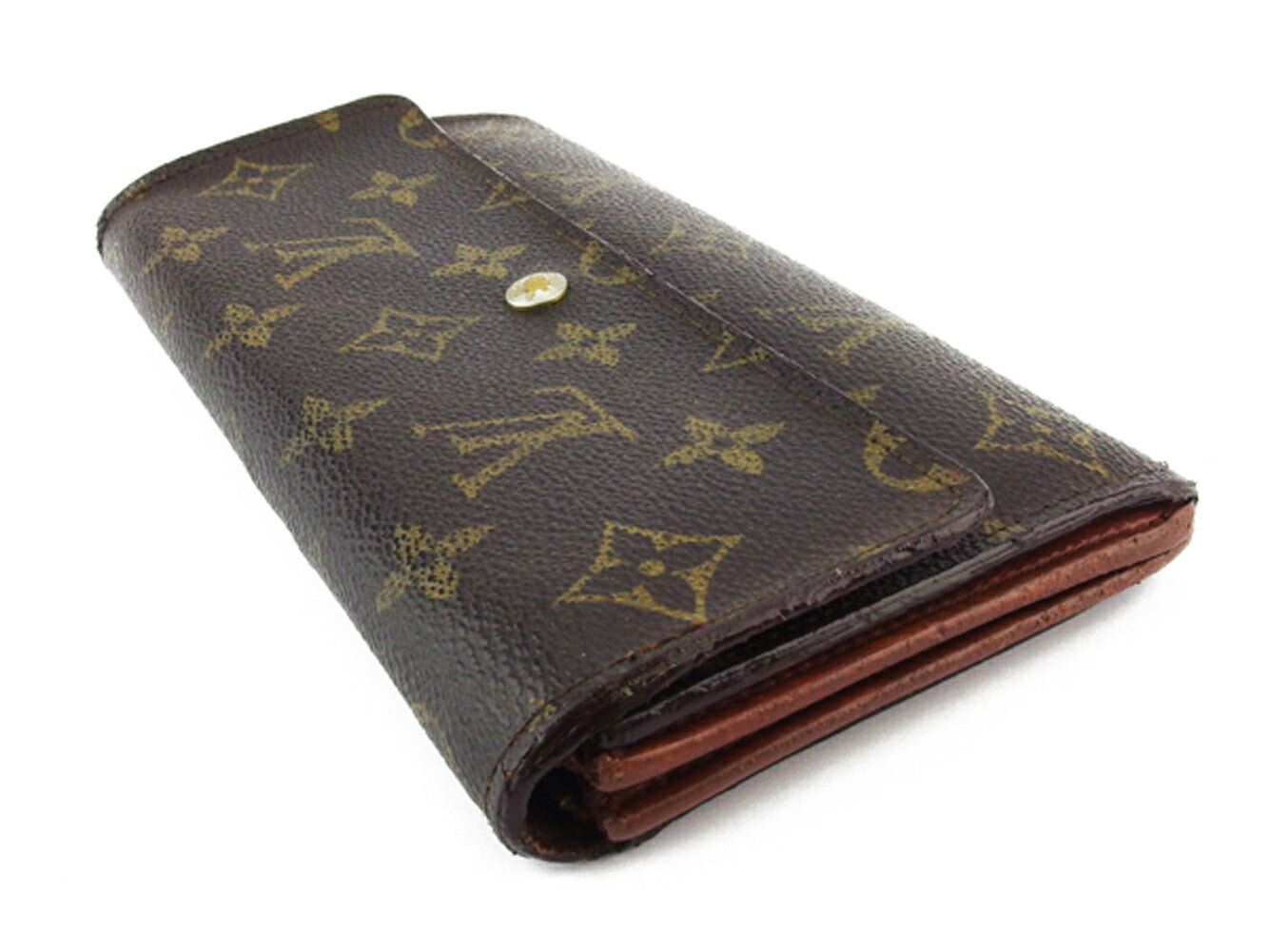 Louis Vuitton Long Purse M61724 Pochette Porto Brown Beige Gold Wallet Case T18968