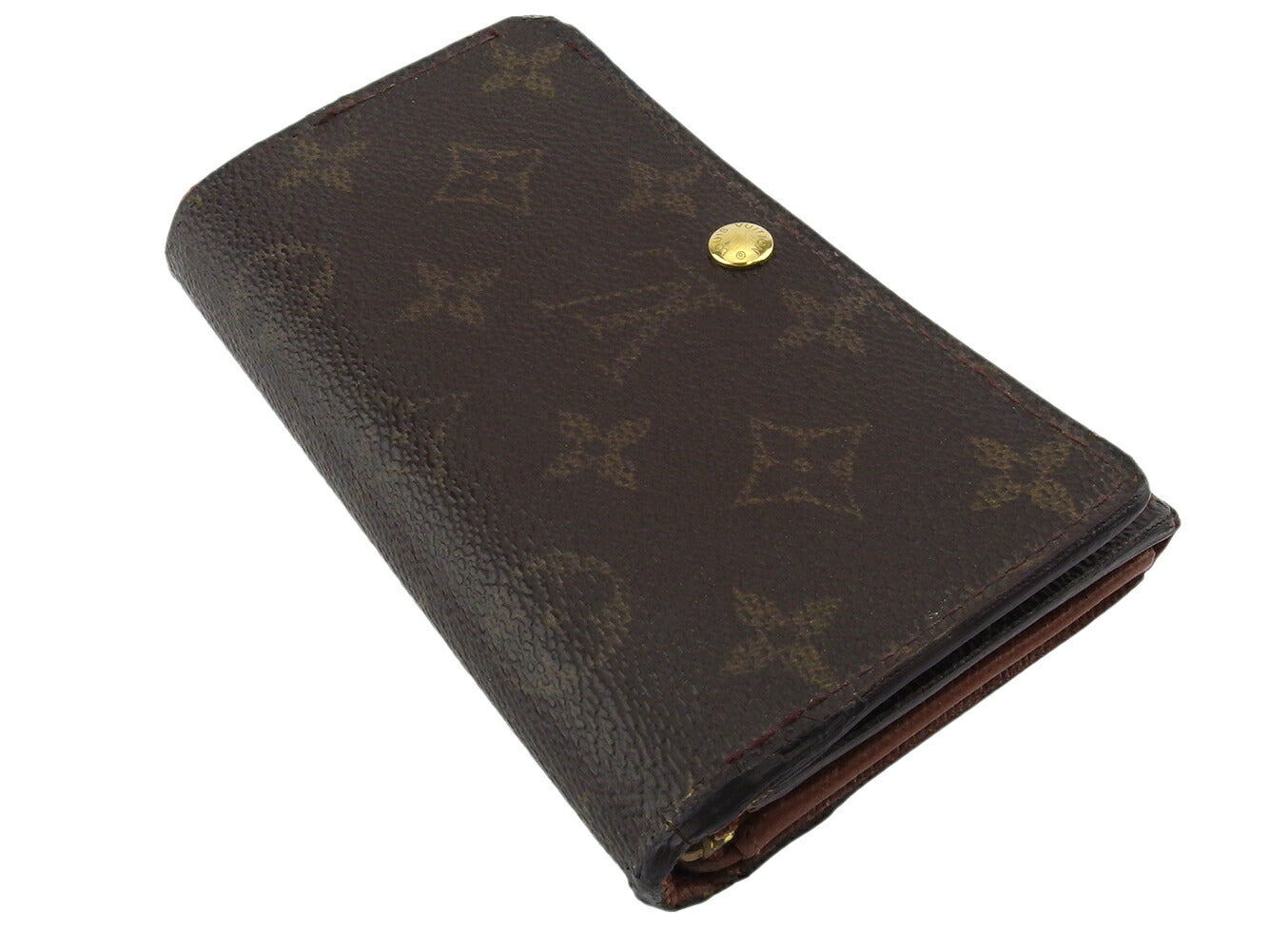 Louis Vuitton Long Purse M61730 Portonebi Tresol Brown Beige Gold Wallet Case T19015