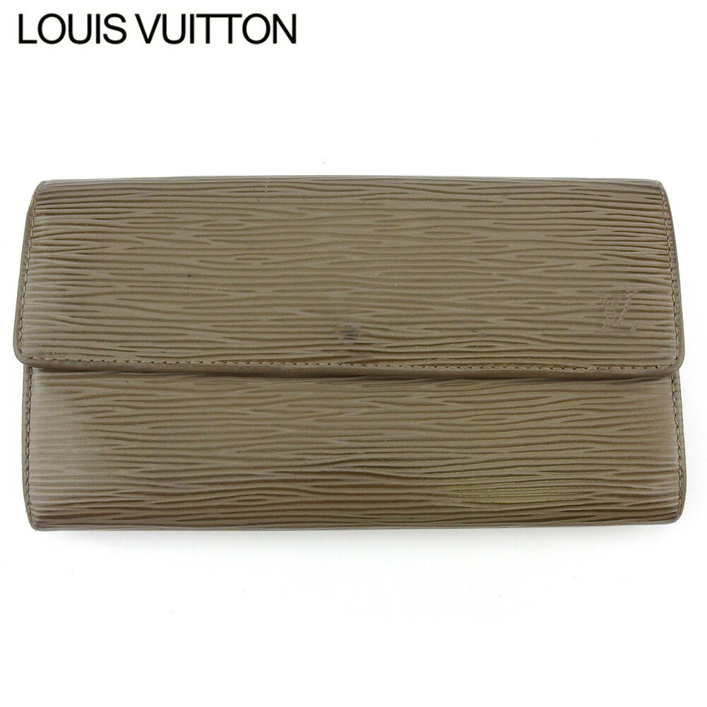 Louis Vuitton Long Purse M6357C Pochette Porto Brown Silver Gray Wallet Case