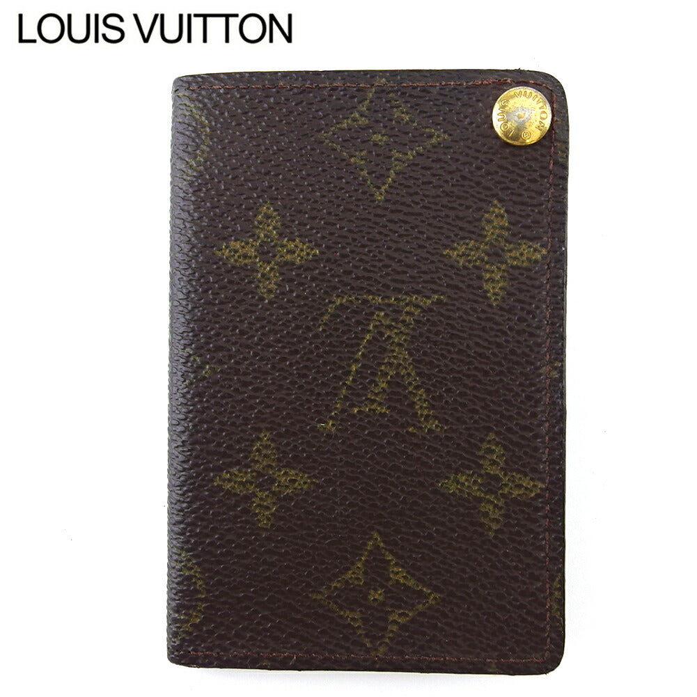Louis Vuitton M60937 Porto Cartes Crdit Pression Brown Beige Gold Wallet Case