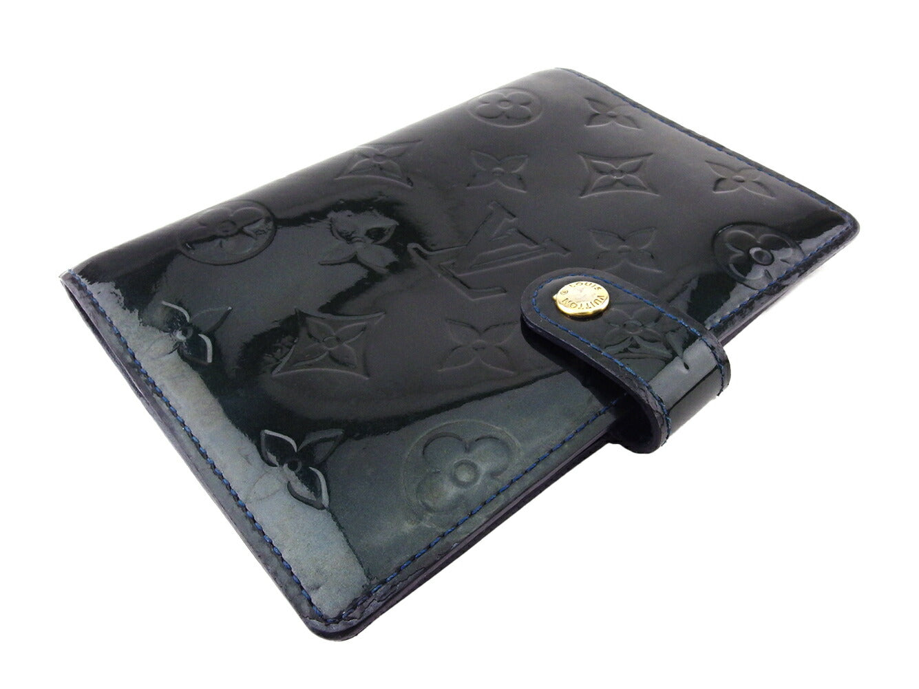 Louis Vuitton Notebook cover R21061 Dark Agenda Leather Patent Green Handbag