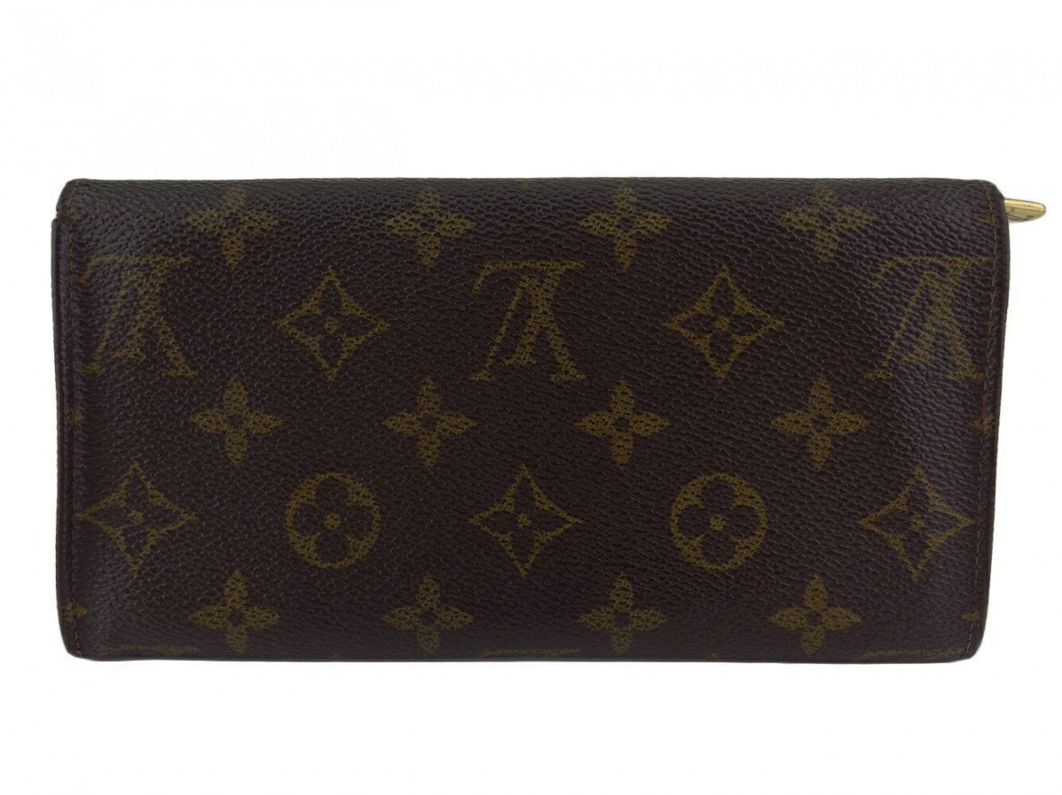Louis Vuitton Long Purse No.212 Brown Beige Gold Wallet Case